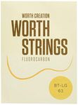 Worth Strings, Low-G Ukulele Strings, Brown Fluoro-Carbon, for Tenor Ukulele, Medium (0.0224-0.0260-0.0291-0.0358)