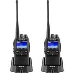 Retevis RB22 DMR & Analog Handheld Radio, 4000 Channels Two Way Radio, Digital Walkie Talkies With IP66 Waterproof, TDMA, SMS, FM, Professional Walkie Talkie for Business (Black, 2Pcs)