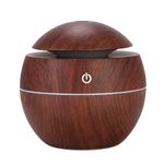 Pelikas Flame Air Humidifier Auto Shut-Off Aromatherapy,Essential Oil Diffuser for Home Office,Portable Noiseless Aroma Aromatherapy Machine. (Round Wooden Humidifier)