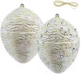 2 Pack Fake Wasp Nest Decoy Waterproof Latex Faux Hornet Nest Outdoor Hanging Fake Bee Hive Wasp Out Decoy for Pool Home Garden