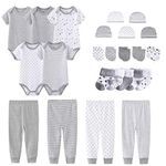 MAMIMAKA Newborn Layette Gift Set Bodysuits Pants for Baby Girl and Boy 24 Piece Essentials and Accessories 0-12Months