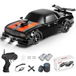 Fistone RC Drift Car 2.4GHz 1:16 Scale 4WD 18KM/H High Speed Remote Control Car with LED Lights, 2 Batteries and Rubber Tire, Racing Sport Toy Vehicle for Adults, Boys, Girls, and Kids