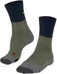 FALKE Women's TK2 Explore Hiking Socks, Mid Calf, Medium Padding, Athletic Sock, Breathable Quick Dry, Merino Wool, Green (Herb 7754), 6.5-7.5, 1 Pair