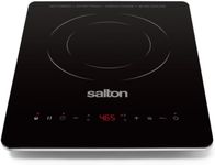 Salton Slim Induction Cooktop| 300-1500W | 10 Cooking Levels 60°C to 240°C (140°F to 465°F) | Energy Efficient | Easy-To-Clean | Timer with Auto Shut-Off | ID2066