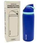 House of Quirk Sippease Insulated Stainless Steel Water Bottle with Straw for Sports and Travel BPA-Free 950ML (Blue)