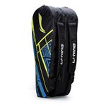 Li-Ning Raider Max Double Zipper Polyester Badminton Kit Bag (Black/Blue) | Unbreakable Zippers | Easy Mobility | Unisex - Men, Boys, Girls, Women