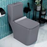 Plantex Commode for Toilet/Ceramic Western Commode/One Piece Commode with Soft Closing Toilet Seat - S Trap Outlet (M04, Grey)