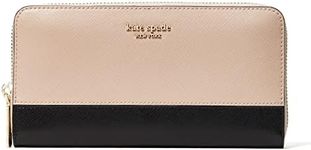 kate spade new york Spencer Zip Around Continental Wallet Warm Beige/Black One Size