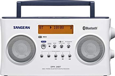 Sangean DPR-26BT Portable DAB+ Digital Radio (FM Tuner, Bluetooth, AUX-in) White