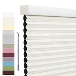 Tonature Custom Size Cellular Shades Cordless 100% Blackout Roller Shades Honeycomb Blinds Waterproof UV Protection Roller Window Shades for Home, Bedroom and Kitchen Door Cream