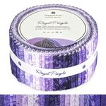 Tinyspool & Co. Jelly Roll Fabric Strips for Quilting, Crafting, and Sewing, 40 Strip Assorted Bundle, Soft Cotton for Blanket, Rug, Upholstery, Home Decor, and Purse Making, Royal Purple