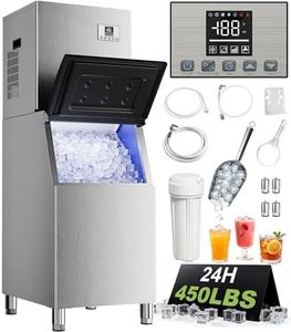 Landeagle Commercial Ice Maker Machine 450Lbs/24H with 250Lbs Storage, Self-Cleaning Mode, Industrial Ice Machine, Ice Ready in 7-15 min, Stainless Steel Ice Maker for Bar/Cafe/Restaurant/Business