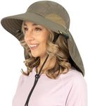 SUN CUBE Wide Brim Sun Hat with Neck Flap, Fishing Hiking for Men Women Safari, Neck Cover for Outdoor Sun Protection UPF50+ | Olive