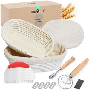 Banneton Bread Proofing Basket, Sourdough Bread Baking Supplies, Oval Rattan Rising Proofing Baskets Bowls Set of 2, Artisan Sourdough Bread Gifts for Home Bakers