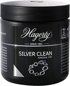 HAGERTY - Silver Cleaner - Jewellery bath - suitable for Silver and Silver Plated items - Removes tarnish, cosmetics and perfume - brightens jewellery in minutes - Dip basket and brush included for ea