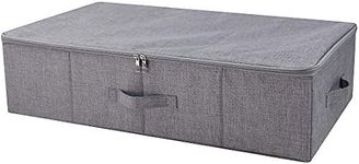 iwill CREATE PRO Under Bed Storage Containers with Lid, Underbed Shoes Storage Box with Zip Cover, Folding Blankets, Clothing Storage Bins, Dark Gray