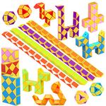 WEARXI Party Bag Fillers for Kids- 20 Pack 24 Block Magic Snake Cube, Valentines Gifts for Kids, Kids' Party Favours, Toys for Kids, Party Supplies for Kids, Twist Puzzle Toys Kids Intelligence