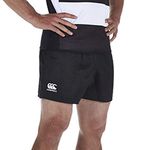 Canterbury Men's Professional Polyester Shorts | Rugby Short | Internal Drawstring & Pockets | Gym/Training Short, Black, XL