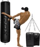 RDX Heavy 5FT Punch Bag for Pro Training, 25KG Pre Filled with 50KG Max Filling Capacity, 3PC Boxing Bag Set with Gloves Hanging Steel Chain, Kickboxing MMA Muay Thai BJJ Karate Home Gym Fitness