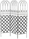 Panacea 89660 Gothic Garden Screens with Lattice, Black, Pack of 2