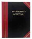 BookFactory Professional Engineering Notebook - 96 Pages (Quad Ruled - .25" Grid Format), 8" x 10", Engineering Lab Notebook, Black and Burgundy Cover, Smyth Sewn Hardbound (EPRIL-096-SGS-LKMST4)