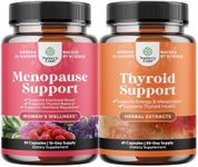 Bundle of Complete Herbal Menopause Supplement for Women - Multibenefit Menopause Relief Hormone Balance and Herbal Thyroid Support Complex - Mood Enhancer Energy Supplement for Thyroid Health