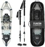 Yukon Charlies National Park V Frame Aluminum Snowshoe Kit, 10"x36" (Snowshoes, Bag, Poles, and Baskets)