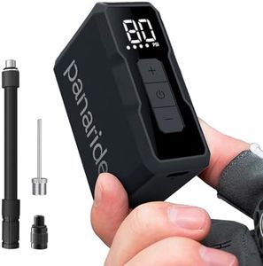 Panaride Air Nano Mini Electric Bike Pump 120 PSI – Portable Tire Inflator with Digital Gauge, Auto Stop – Fits Presta & Schrader Valves, Fast Inflation for Road Bike, MTB, Gravel, E-Bike, Balls