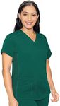Med Couture Touch Women's V-Neck Shirttail Top, Hunter, 3X-Large