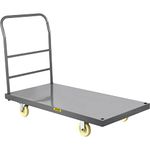 VEVOR Platform Truck, 2000 lbs Capacity Steel Flatbed Cart, 47" Length x 24" Width x 32" Height Flat Dolly, Hand Trucks with 5" Nylon Casters, Heavy-Duty Utility Push Carts for Luggage Moving