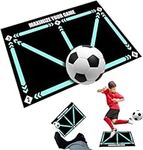 Jesshiny Football Footstep Training Mat Soccer Trainer Dribble Silent Auxiliary Props Training Pace Ball Control Player Equipment Anti Skid Carpet For Kids Adult Excluding Football