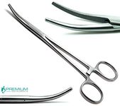 Premium Instruments Hemostat Forceps Curved 6.25" Locking Handle Surgical Instruments- Silver