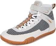 Womens Wrestling Shoes Boxing Shoes Zero Drop Sole, Beige, 8.5 Wide