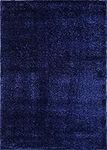 Ladole Rugs Shaggy Soft Plush Smooth Solid Plain Color Modern Durable Area Rug Carpet for Living Room Bedroom in Navy Blue, 5'3" x 7'6"(160cm x 230cm)