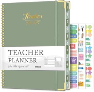 Teacher Planner 2026-2027, Jul 2026-Jun 2027 Academic Year, 8.5" x 11" Lesson Planner Book for Teachers Calendar, Spiral Bound Planners, Colorful Monthly Tabs, Hardcover, Corner Protectors - Green