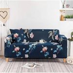 Story@Home Sofa Cover 3 Seater | Elastic Sofa Cover | Polyester | (190 x 230 x 50 cm, Navy Blue) Durable and Stylish Anti Slip Sofa Cover, Anti-Slip Sofa Cover for Living Room