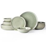 AmorArc Ceramic Dinnerware Sets,Handmade Reactive Glaze Plates and Bowls Set,Highly Chip and Crack Resistant | Dishwasher & Microwave Safe,Service for 6 (18pc)