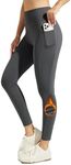 Willit Women's Fleece Lined Leggings High Waisted Winter Thermal Yoga Running Pants with Pockets 24" Deep Gray XS