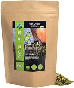 Semi di zucca biologici sgusciati crudi (1kg), semi di zucca pelati biologici, 100% naturali e non salati, da agricoltura biologica, senza glutine, senza lattosio, testati in laboratorio, vegani