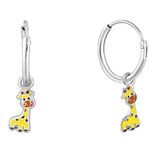 GIVA 925 Sterling silver Graceful Giraffe Kids Hoop Earrings| drops to Gift Women & Girls | With Certificate of Authenticity and 925 Stamp | 6 Months Warranty*