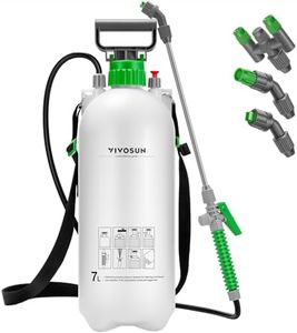 VIVOSUN Pump Sprayer 1.8 Gallon, Portable Water Spray Bottle in Lawn and Garden Yard, Weed Sprayer for Plants with 3 Nozzles, Adjustable Shoulder Strap, Pressure Relief Valve