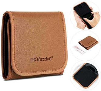 3 Pocket Camera Filter Case Foldable Storage Pouch for UV CPL ND Filter Up to 82mm, Filter Holder Wallet Bag with Microfiber Cleaning Cloth