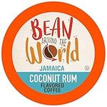 BEAN AROUND THE WORLD Flavored Coffee Compatible With 2.0 Keurig K Cup Brewers, Coconut Rum, 40 Count