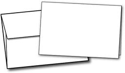 4" x 6" Heavyweight Blank White Greeting Cards & Envelopes - 20 Sets - Cards 80lb Cover (218 GSM)