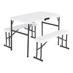 Lifetime Picnic Table with Benches (High Density Polyethylene,White Granite)