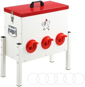 Pet Scene Chicken Feeder Height Adjustable 12L Automatic Gravity Food Dispenser 6 PVC Ports Poultry Chook Feeding Water Rat Rodent Proof Galvanised Steel