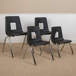 Mickey Advantage 4-Pack Black Student Stack School Chair - 18-inch