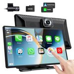 LAMTTO Wireless CarPlay & Android Auto,9-inch Smart Touchscreen Wireless Car Stereo,Voice Control with Bluetooth,FM,AirPlay,DVR and Playback for Various Car Models