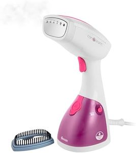 Swan SI12020N Handheld Garment Steamer, Lightweight, Removable Fabric Brush, Extra-Long 1.9m Power Cable, 1100W, 250ml Water Tank,White and Pink