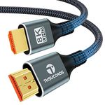 Thsucords 8K 4K HDMI Cable 2M, High Speed Braided HDMI 2.1 Lead Supports 8K@60Hz, 4K@120Hz 144Hz 48Gbps Compatible with Roku TV/PS5/HDTV/Blu-ray